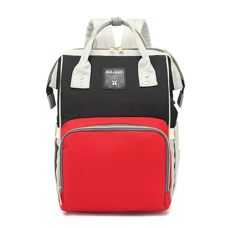 Casual Veelzijdige Schooltas Luiertas Grote Capaciteit Multi-Functionele Schooltas Reizen Zakenreis Dagelijks Leven Rugzak: Black Red