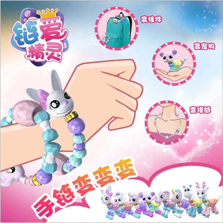 Bracelet magique pour filles, 8 pièces, à fabriquer soi-même, en déformation des animaux, variété, collier elfe d'amour, d'anniversaire, jouets pour la saint-valentin