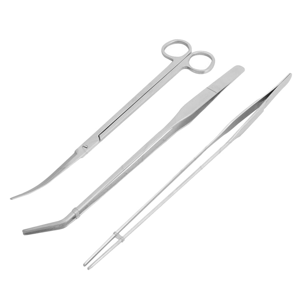 3/5PCS Aquarium Tank Tools Kit Fish Tank Aquatic Plants Long Tweezers Scissors Stainless Steel Maintenance Tool: NO.1