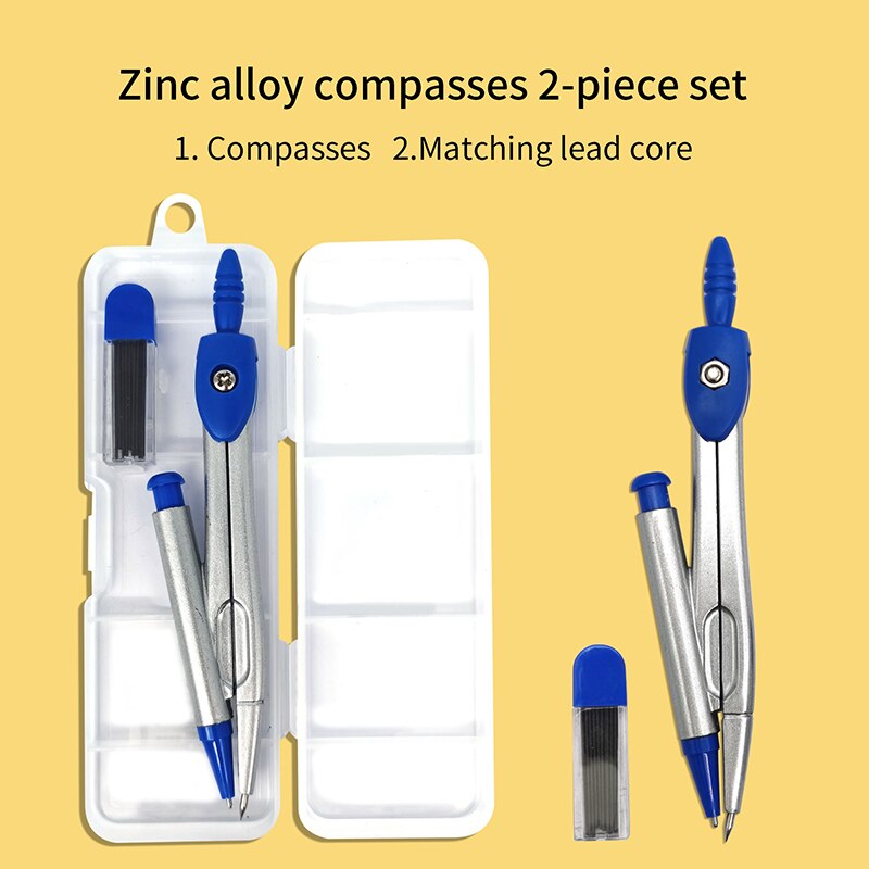 compasses ruler set triangle straightedge multifunctional math drawing caliper 2022 stationery school supplies: Blue compass
