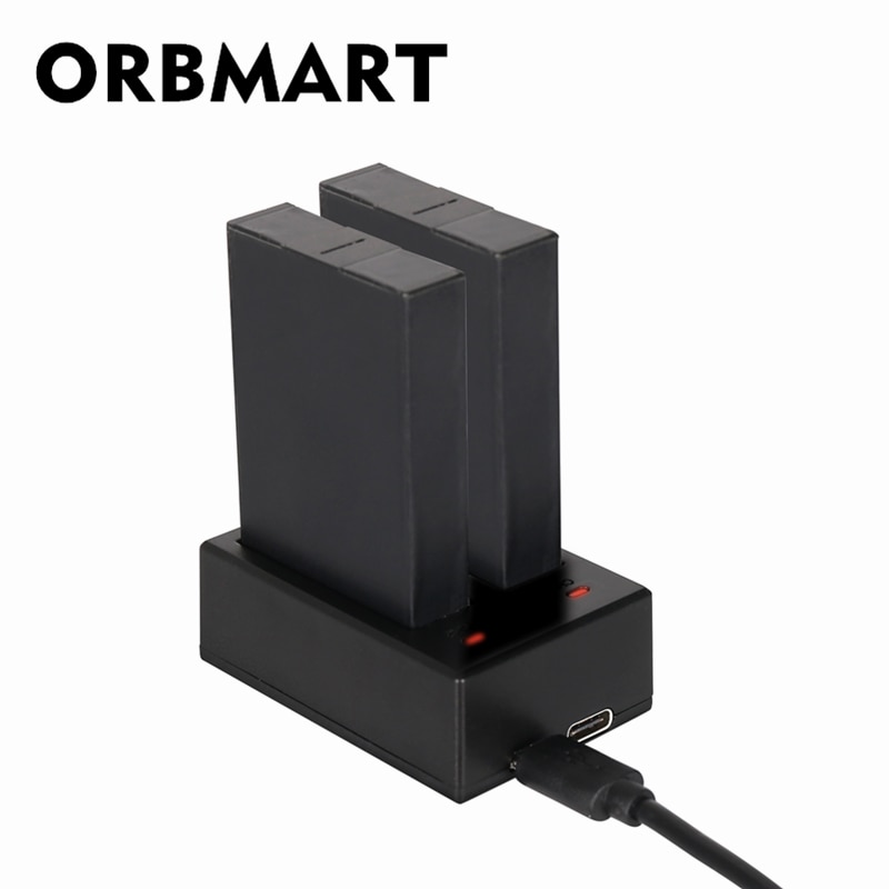 ORBMART Voor Gopro Fusion Panoramische Camera Accessoire Dual Dubbele Usb-poort Charger Met Usb-kabel