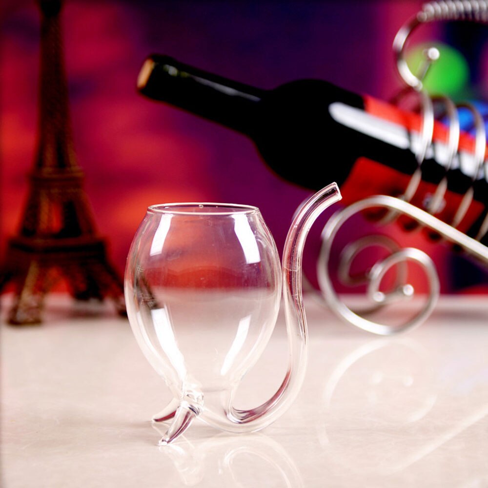 Elbow Wine Whiskey Glass Heat Resistant Glass Sucking Juice Milk Cup Tea Wine Cup With Drinking Tube Straw Transparent
