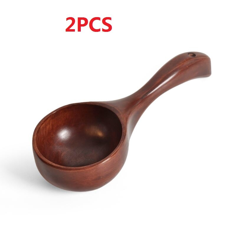 2 Stuks Lange Houten Lepel Koreaanse Stijl Natuurlijke Hout Lange Steel Ronde Soep Lepel Koken Mengen Roerder Eten Zaaien Houten lepel: Default Title