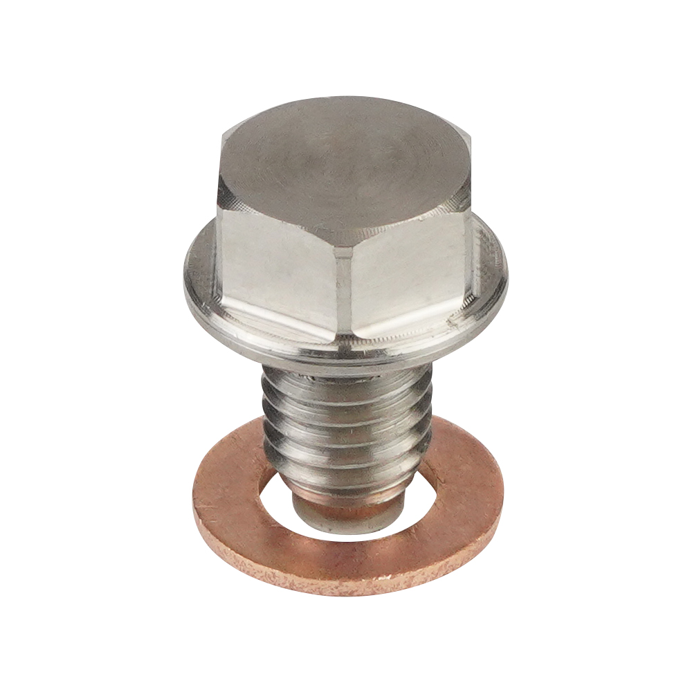 M12x1.25 M14x1.5 M16x1.5 M18x1.5 de acero inoxidable magnético tapón de drenaje de aceite de drenaje de aceite tuercas de plata accesorios de coche pernos de Metal: Naranja