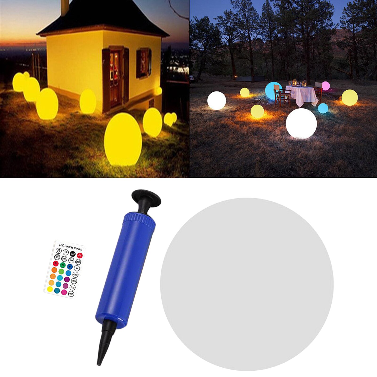 Waterproof Solar Powered LED RGB Ball Light Outdoor Garden Lawn Landscape Lamp