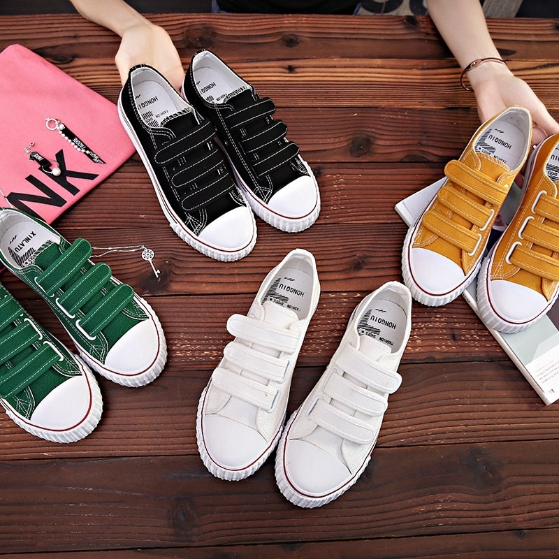 Canvas schoenen voor meisjes Lente Mode Sneakers Effen Naaien Vrouwen Denim Schoen Sapato Feminino Size 35-40 Vrouwen casual Schoenen