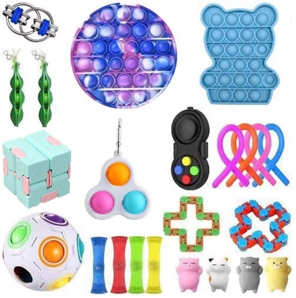 Set antistress Fidget giocattoli antistress Popit per bambini adulti Push Bubble pop sensoriali giocattolo autismo Squishy Stress giocattoli Squishy: B