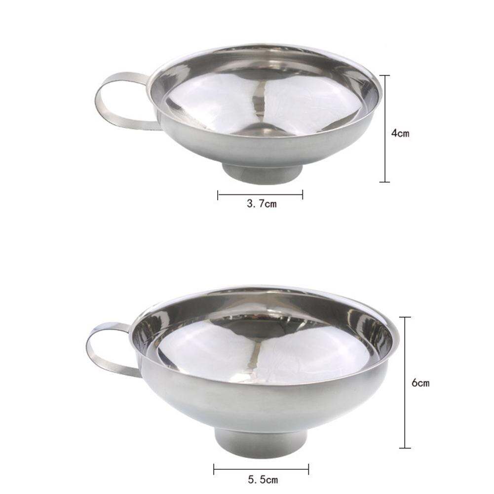 Jarra de boca ancha de acero inoxidable, embudo de botella, taza, aceite, granos de vino, tolva, herramienta de apertura de vástago ancho, permite alimentos grandes