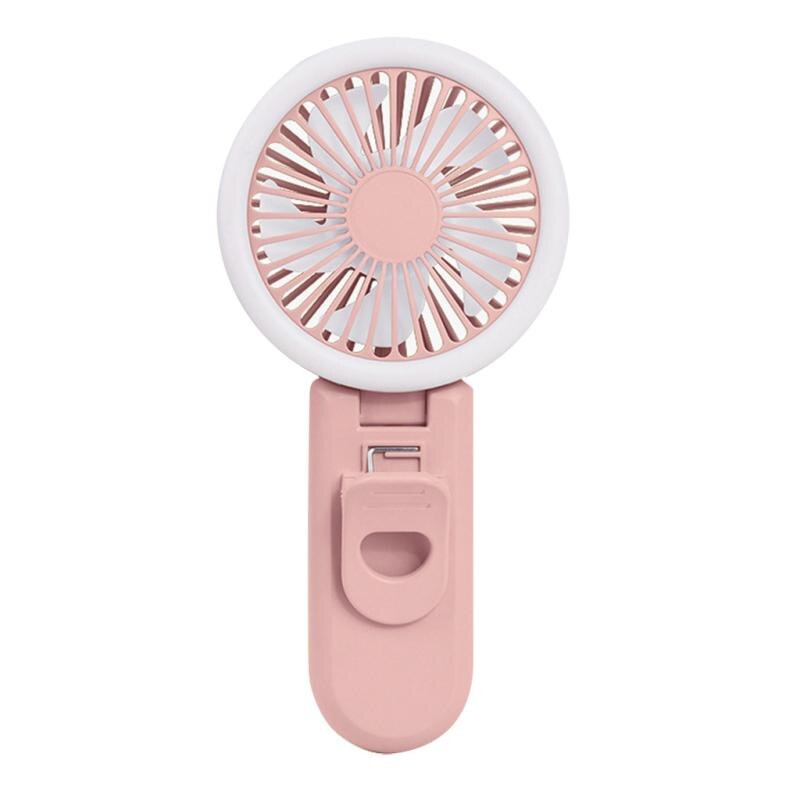Selfie Led Ring Licht Met Ventilator 3 Niveau Licht Draagbare Mobiele Selfie Lamp Clip Telefoon Oplaadbare 800Mah Fotografie: Roze