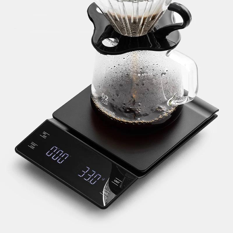 0.1g digitale kaffevægte med timer elektroniske vægte madbalance måler vægt køkken kaffevægte