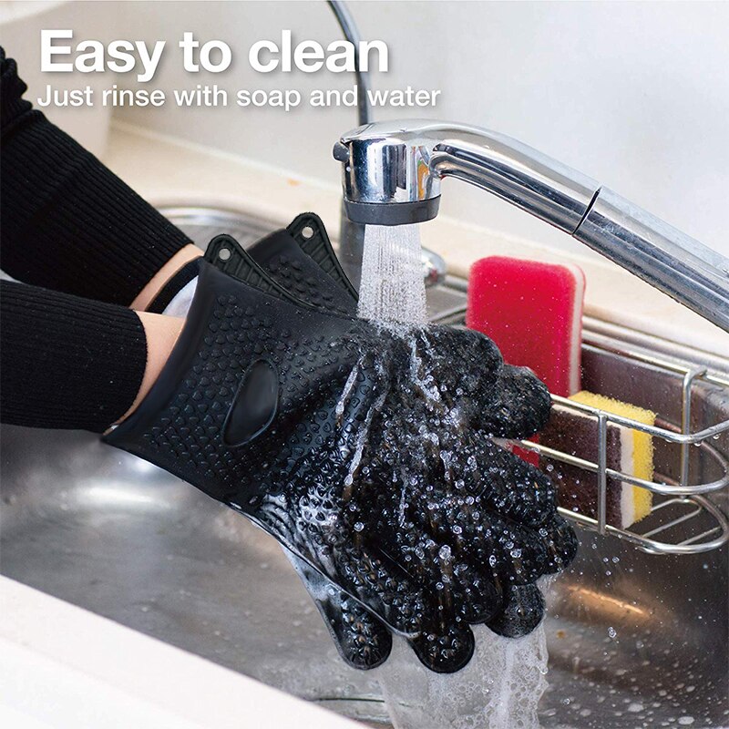 Lebensmittel Klasse Starke Hitze Beständig Silikon Handschuh BBQ Grill Handschuhe Küche Grill Ofen Kochen Handschuhe Grill Backen Handschuhe BBQ Werkzeug
