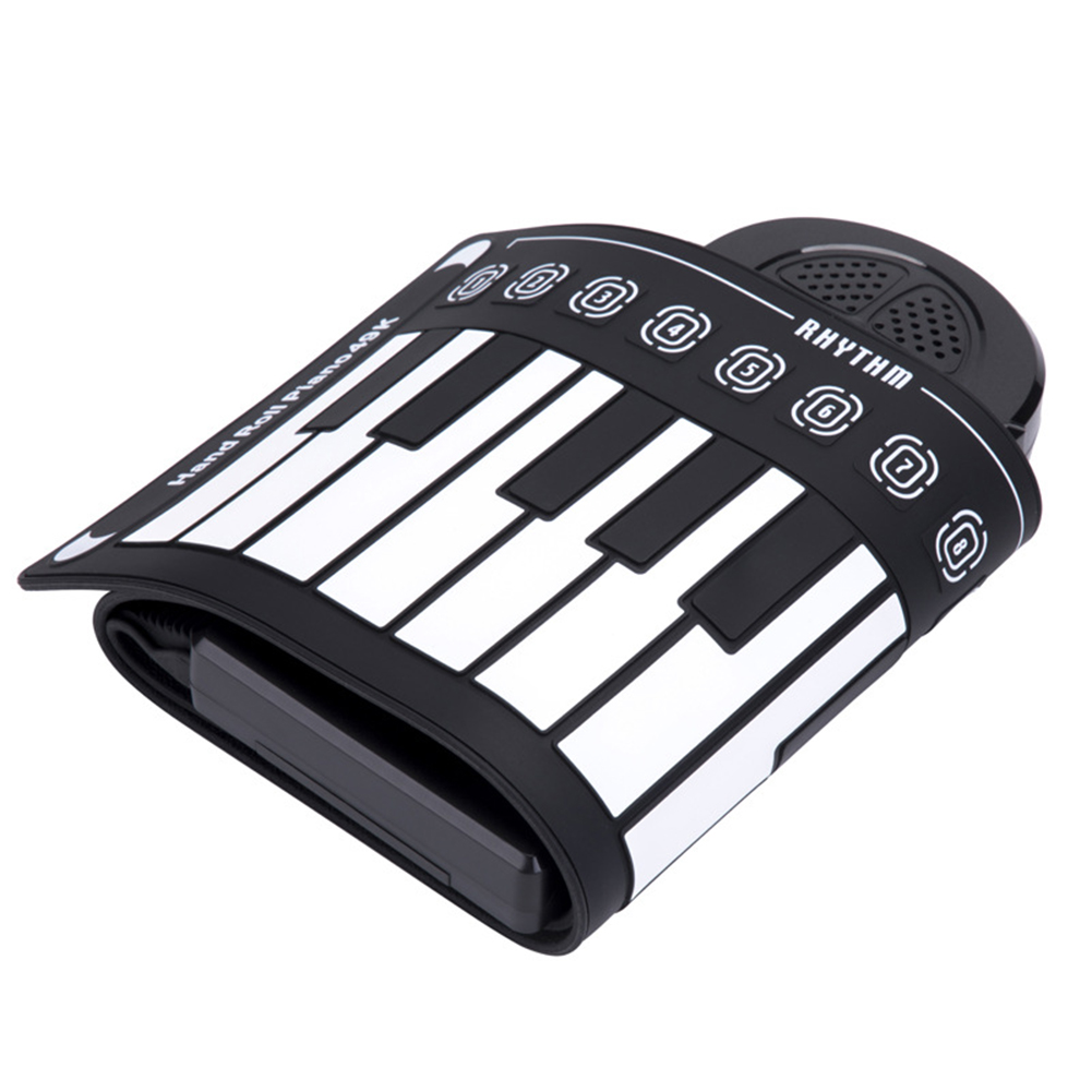 49 Keys Roll Up Piano Portable Rechargeable Electronic Hand Roll Piano with Silicone Piano Keyboard for Beginners