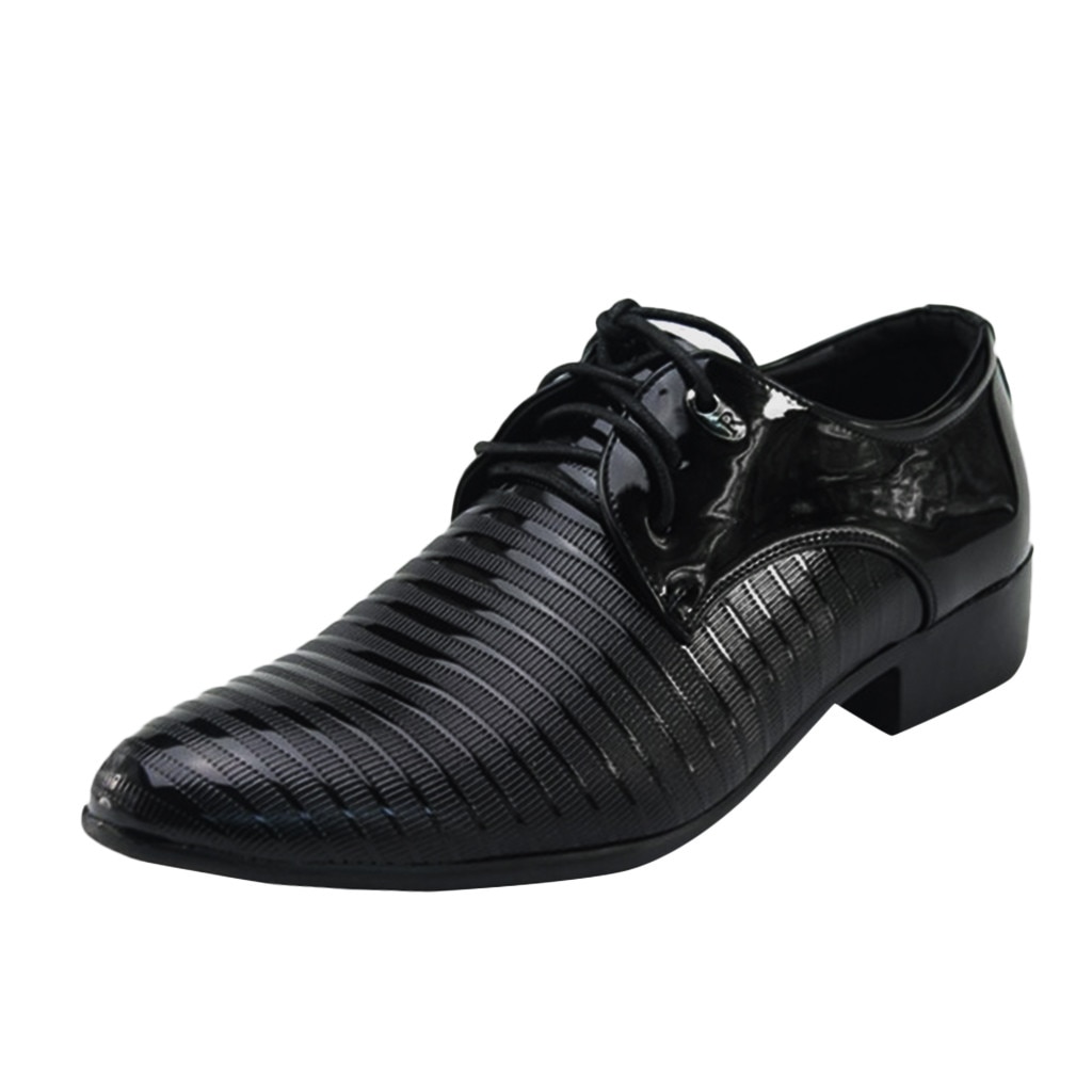 chaussures formelles hommes bout pointu hommes chaussures habillées à lacets bureau en cuir hommes Oxford chaussures formelles pour hommes chaussures à bout pointu