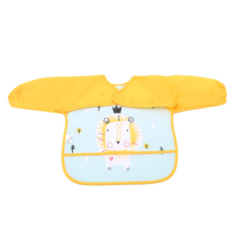 Waterproof Baby Infant Full Sleeve Bibs Cute Cartoon Animals Children Long Sleeve Apron Coverall Feeding Bibs