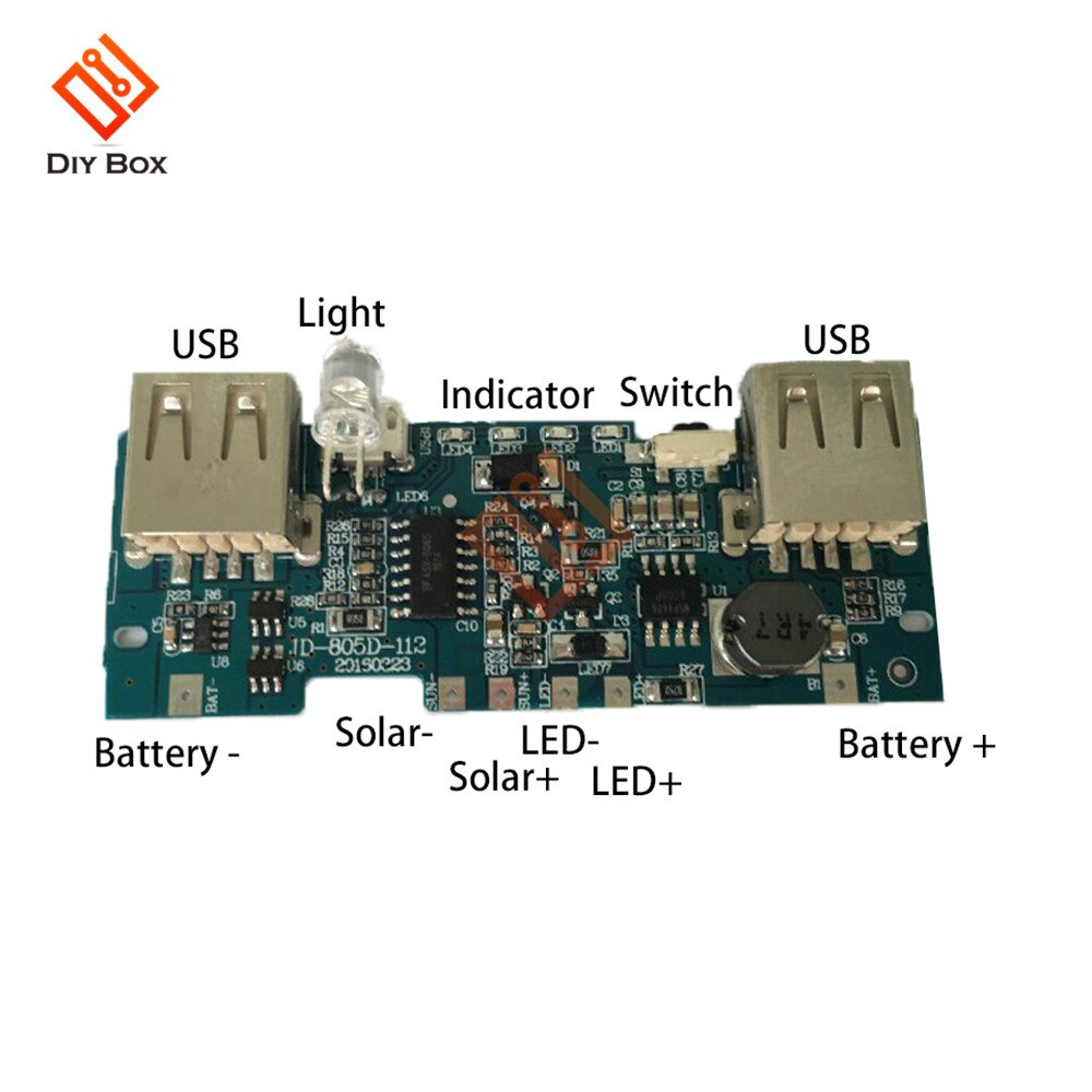 Banco de energía Solar portátil para teléfono móvil, cargador de energía Solar portátil, LED, carga USB Dual, funda para teléfono, 18650