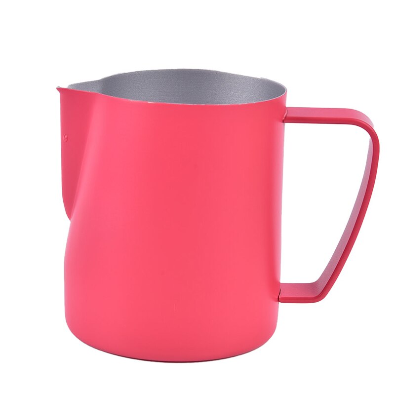 Milk Steaming & Frothing Pitcher Stainless Steel Non-Stick Milk Jug Pull Flower Cup For Coffee Cappuccino Latte Art: RD / 600ml