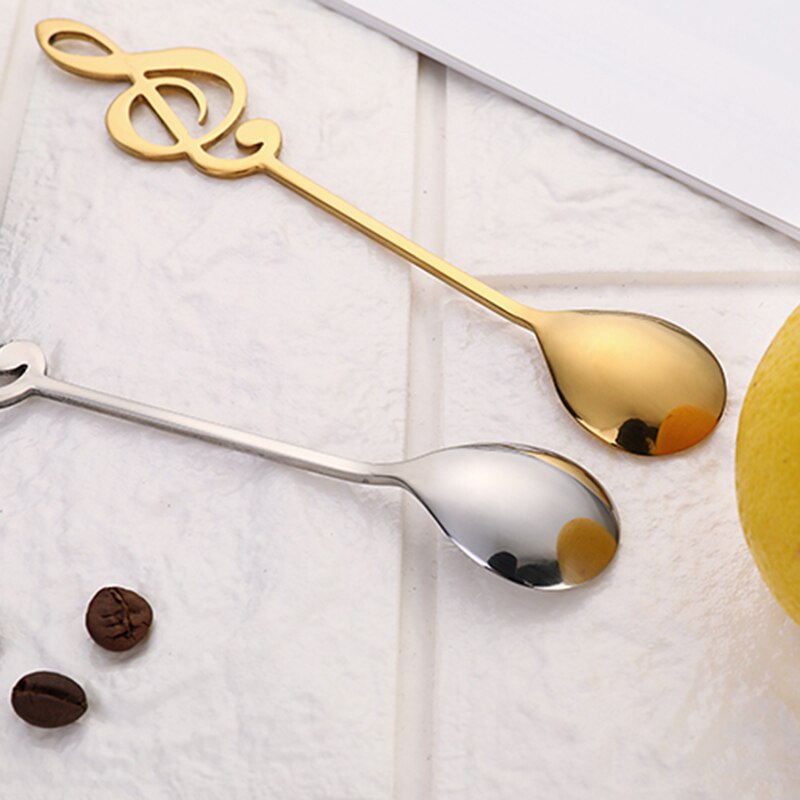 1PCS 304 Stainless Steel Musical Note Spoon Coffee Spoon Stirring Spoon Mug Spoon Music Bar Ice Bar Spoon