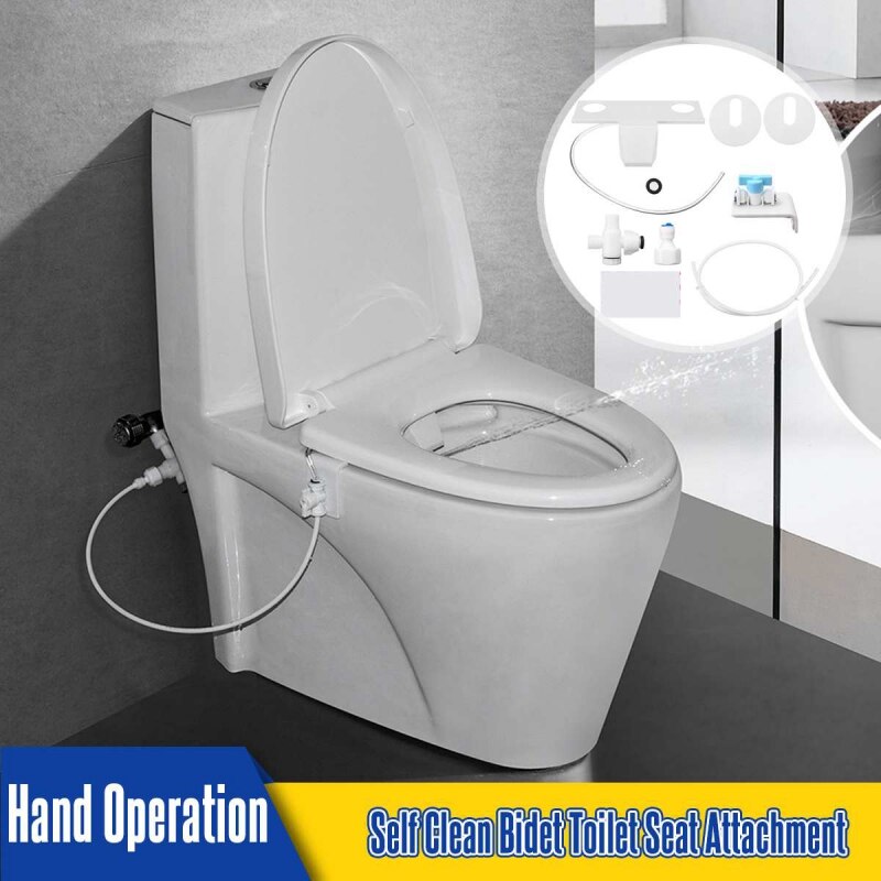 Portable Bidet Attachment Toilet Seat Self-Cleaning Nozzle-Fresh Water Bidet Sprayer Mechanical Wash Flushing Sanitary Device