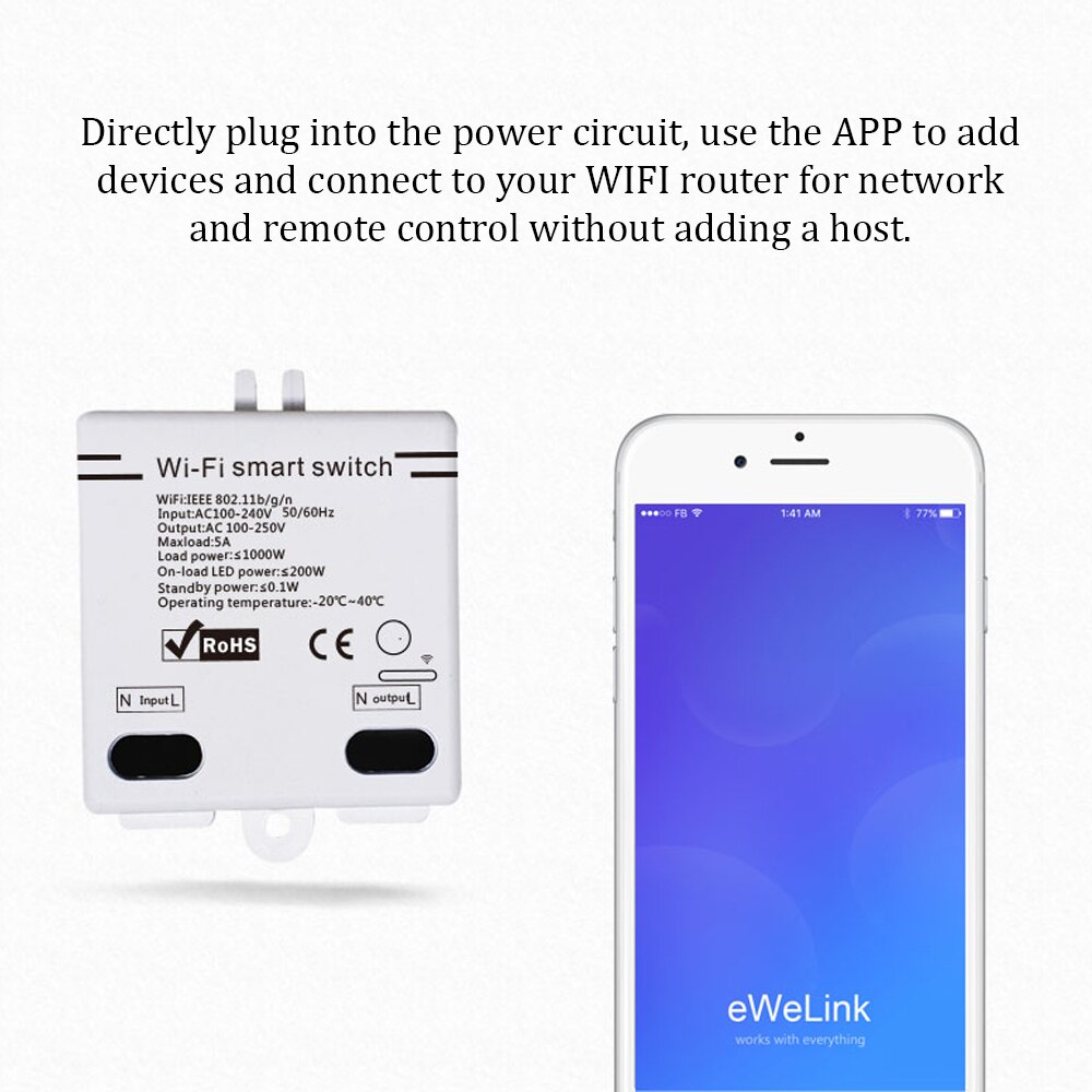 Intelligent Voice Control WIFI Switch DIY Breaker Module Controller Multiple Modes Mobile Phone APP Remote Control