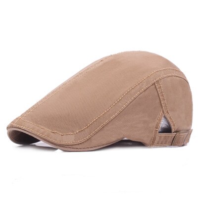 SUOGRY algodón gorras tipo boina para hombres Casual gorros boinas sombreros gorra de: Khaki