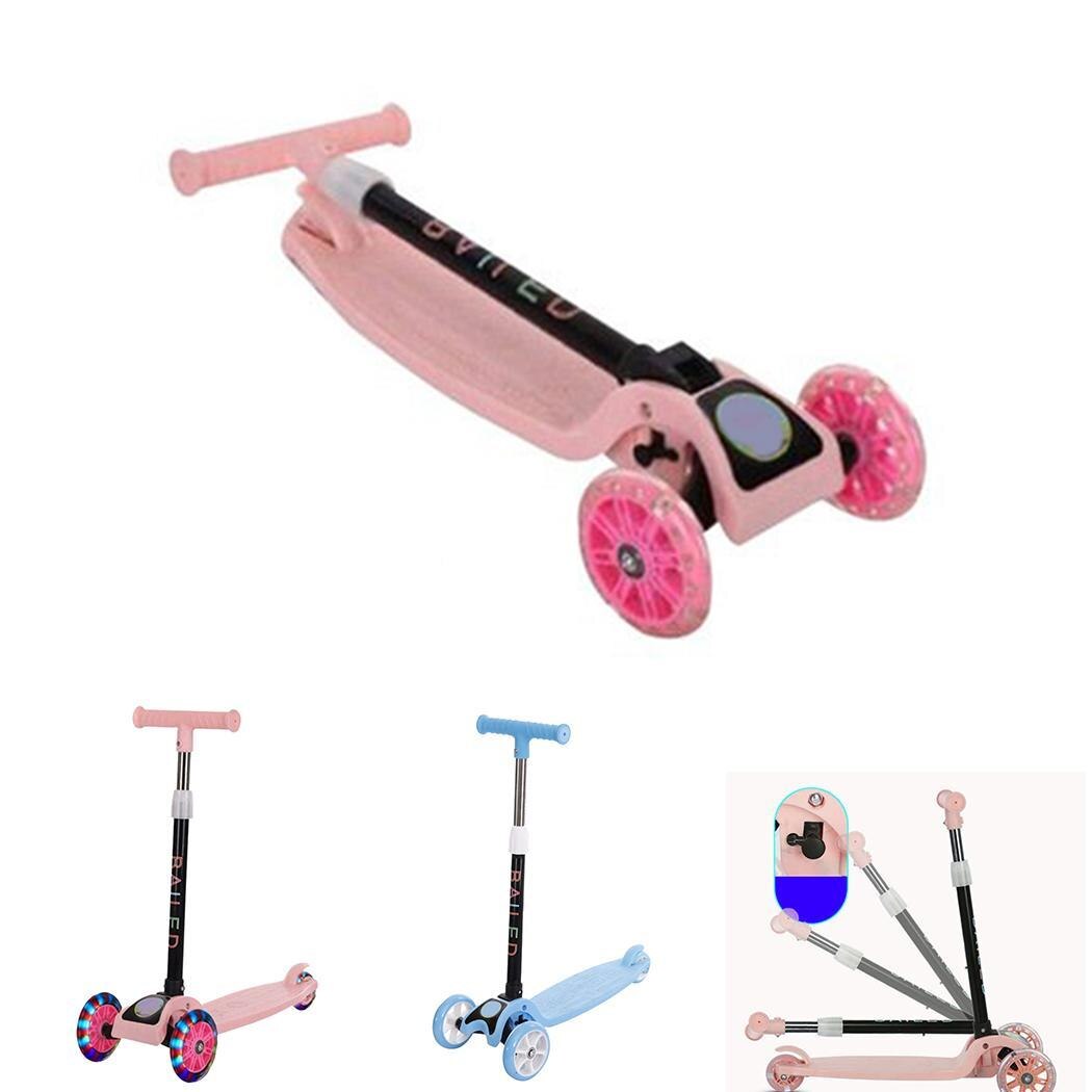 Kids Adjustable Height Kick Scooter 3 Wheels 58-73cm/22.8-28.7inch Wide Deck Back 2~8 Years old Brake Pedal