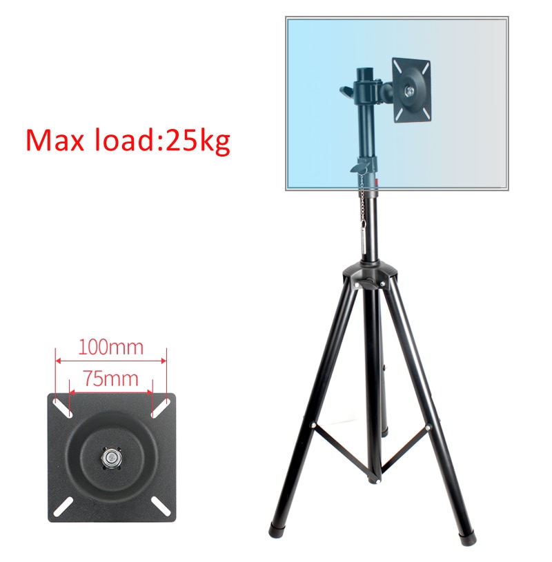 DL-ST100 10 &quot;-27&quot; Tv Statief Stand Op Vloer Lcd Monitor Houder Hoogte Verstelbare 180Cm 150Cm 120Cm 360 Draaien Tilt Swivel Staal