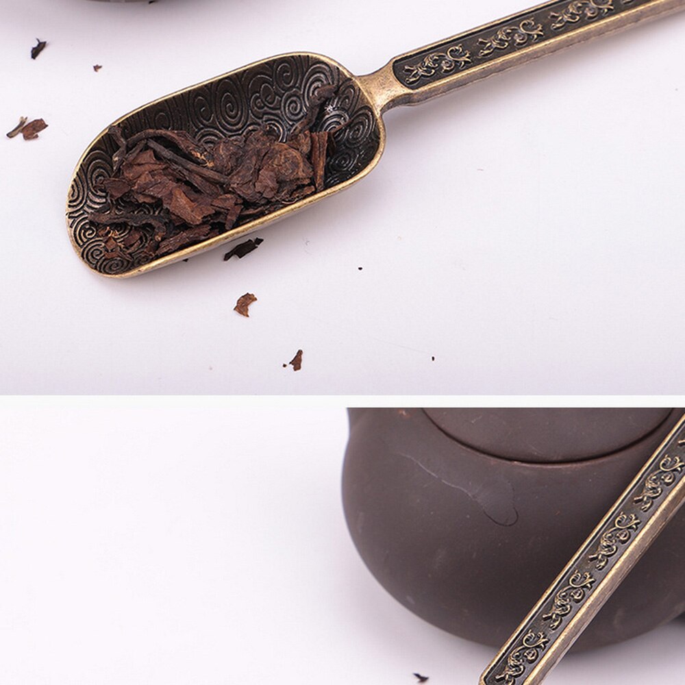 Chinese Tea Spoons Copper Tea Leaves Tea Scoop Chooser Holder Chinese Kongfu Teawear Kitchen Accessories Tools