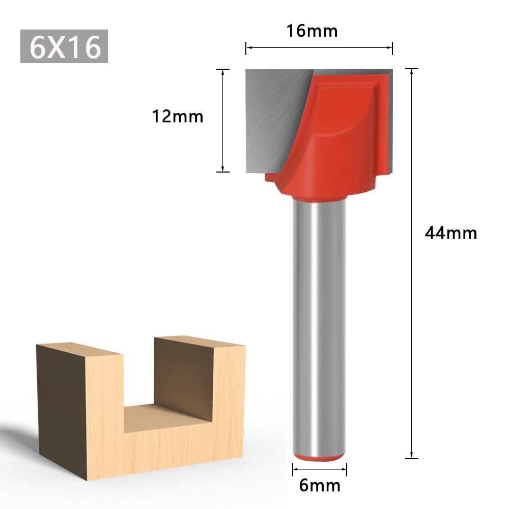1pc CNC carbide end mill tool 3D woodworking insert router bit Tungsten Cleaning bottom end milling cutter Woodworking cutter: 6X16