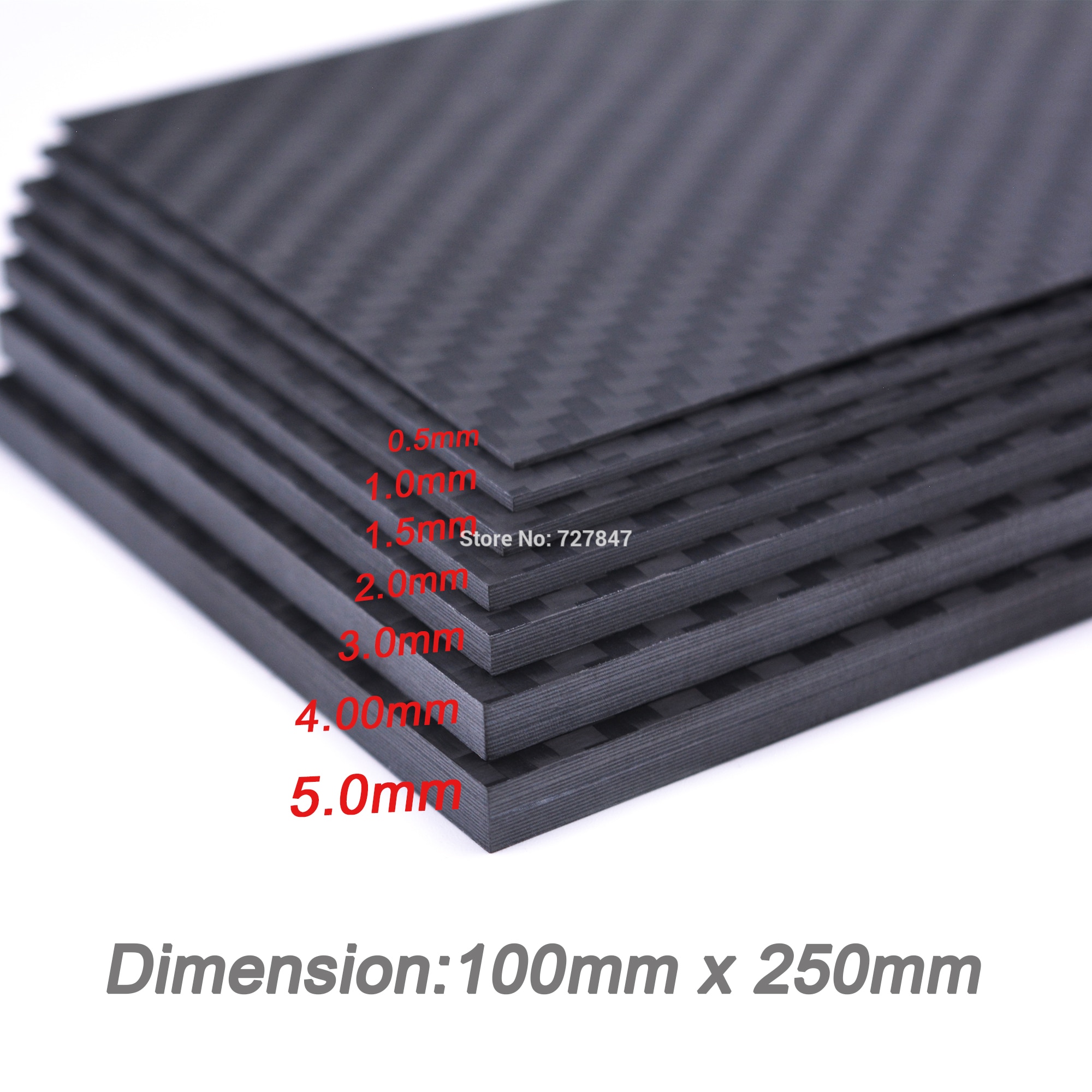Goede 0.5-5mm 100mm x 250mm 3k matte oppervlakte koolstofplaat paneel platen hoge composiet hardheid materiaal bord