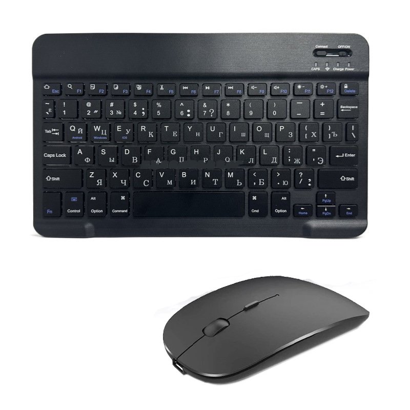 Spanisch Französisch Bluetooth Drahtlose Tastatur Azerty Russisch Koreanisch Für iPad Mac PC Tablette praktisch Laptop Und Maus Mini Mit N: Marine Blau