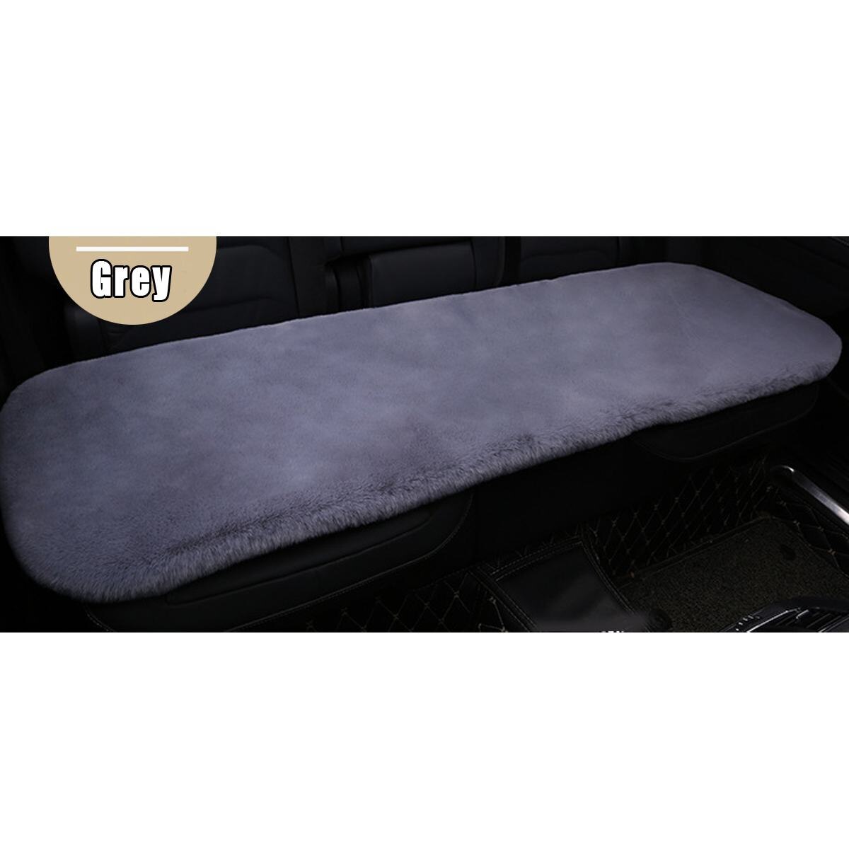 Fausse fourrure universelle couverture avant de voiture housse de siège arrière coussin tapis Automobiles housses de siège accessoires intérieurs pour hiver plus: Rear Gray