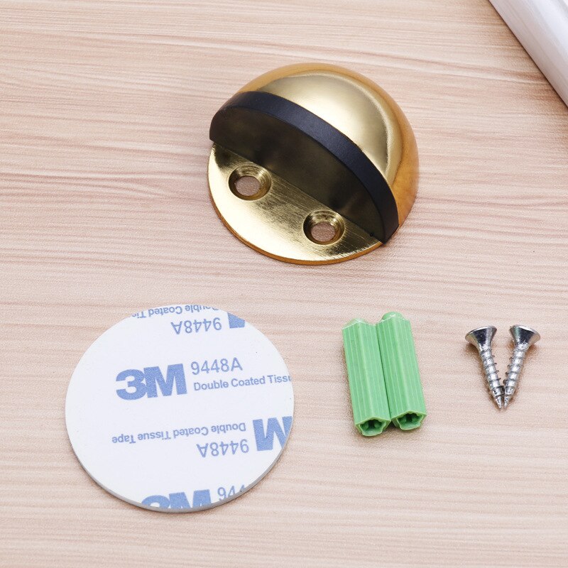 Stainless Steel Rubber Door Stopper Non Punching Sticker Hidden Door Holder Catch Floor Mounted Nail-free Door Stop Door Hardwar: 4