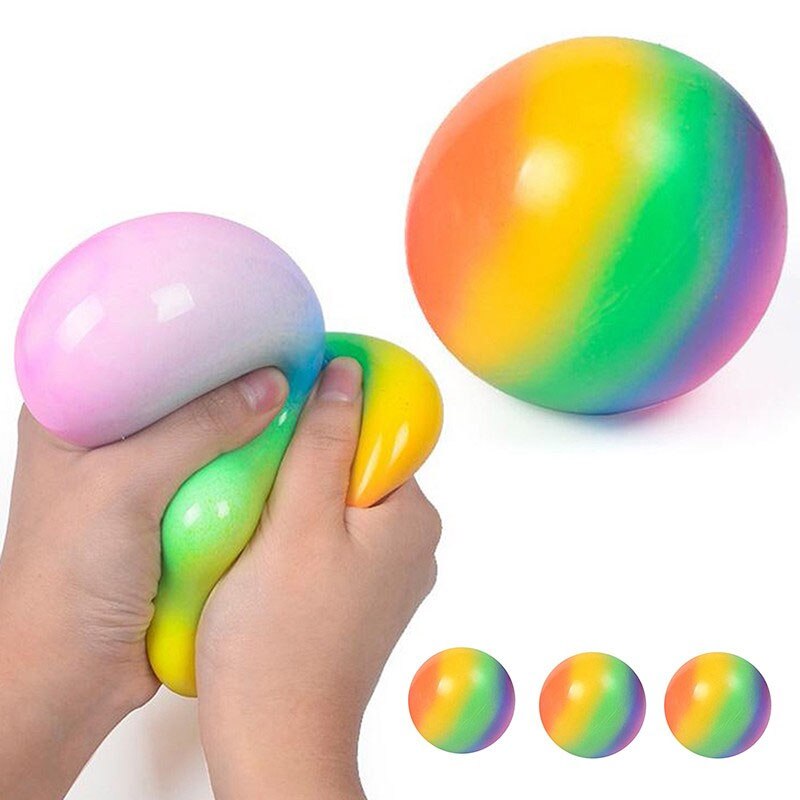 Kleurrijke Vent Bal Pers Decompressie Speelgoed Verlichten Anti Stress Ballen Hand Squeeze Fidget Speelgoed Pak Voor Kind Kids Antistress