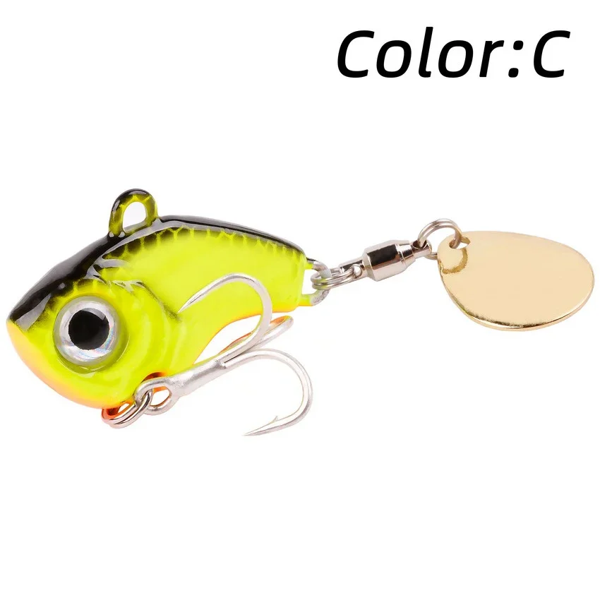1 Uds. Cebo giratorio de Metal VIB con vibración, cuchara giratoria, Señuelos de Pesca de 5g -20g, plantillas para trucha, Pesca de invierno, cebos duros, aparejos de Pesca: 55 mm / Rojo