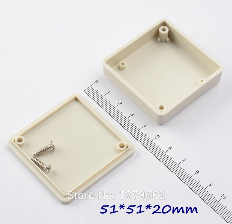 [ 2 farver] 51*51*20mm små diy sager plast instrumentboks til elektronik projektboks abs udløb junction switch diy box