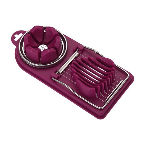 Cooking Tools 2in1 3in1 Cut Multifunction Kitchen Stainless Steel Egg Slicer Sectione Cutter Mold Flower Edges Gadgets Tools: red