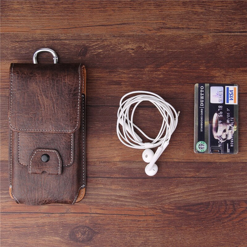 Universele telefoonhoes, leren hoesje voor blackview  bv6900 bv9600e bv9900 bv9000 bv5500 bv5800 pro, heuptasje, riemclip, vakje