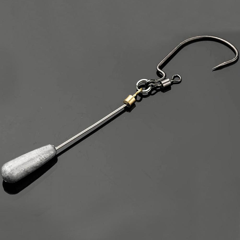 Pesas de pesca con ruedas giratorias, aparejo de tiro, anzuelos Offset, 5 unids/caja, 4g-12g