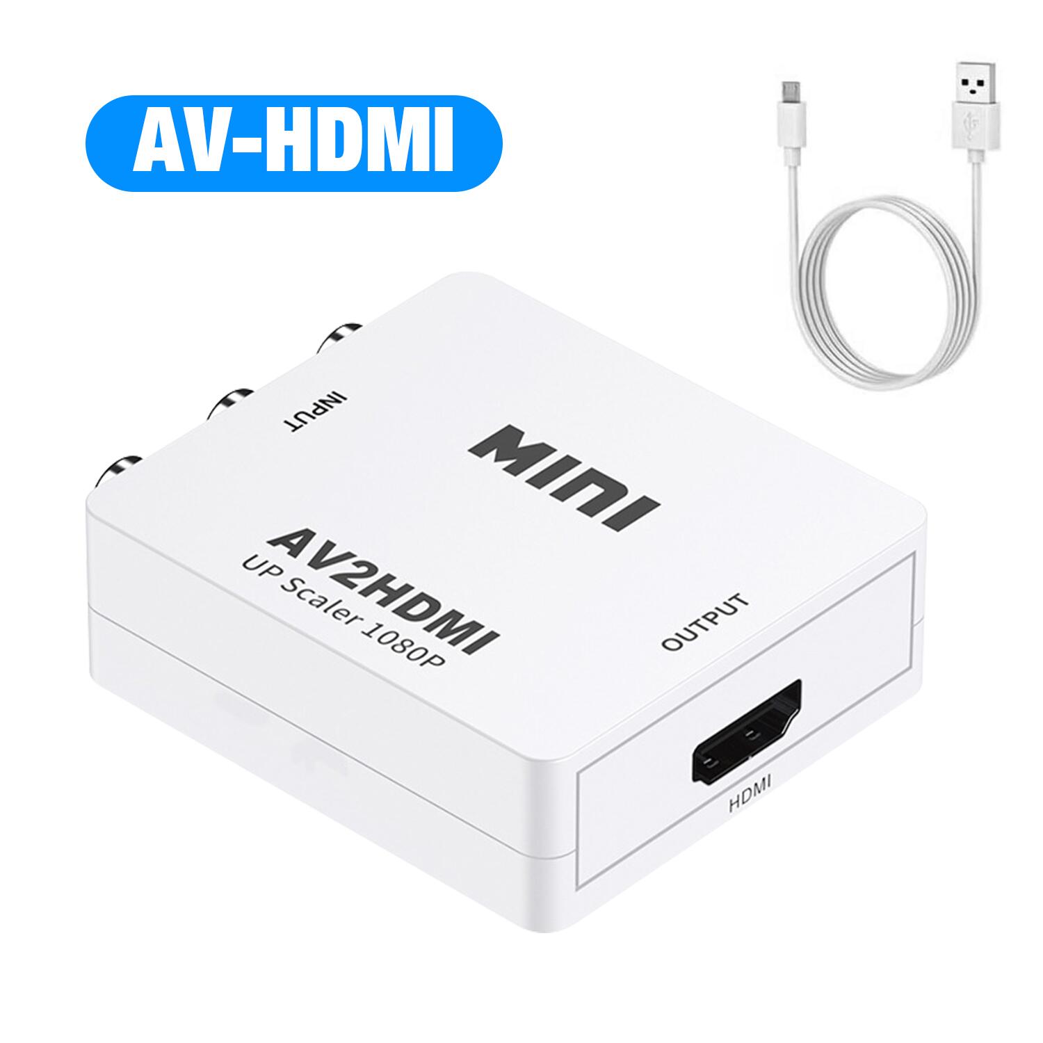 HDMI To AV RCA Adapter Converter MINI Box RCA AV CVSB LR Video Composite AV Scaler Converter For PC HDTV Projector: black
