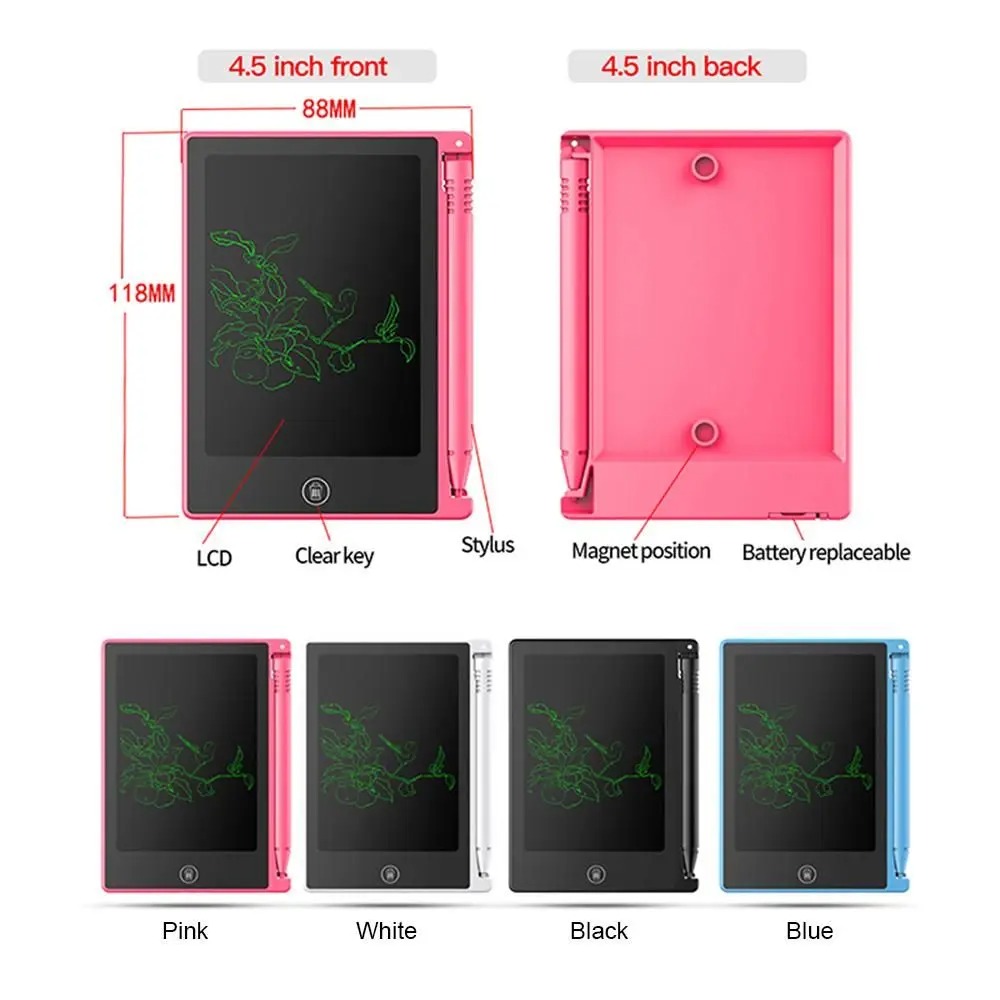 4.5 polegada lcd escrita tablet prancheta crianças graffiti sketchpad brinquedos escrita quadro negro magia prancheta brinquedo presente