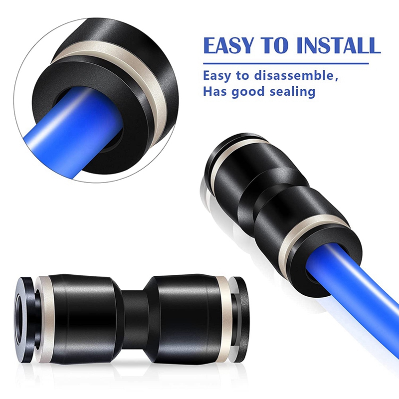 Push To Connect Fittings Air Line Pneumatic Fittings Kit 60 Pieces Quick Release Pneumatic Connectors Air Line Fittings