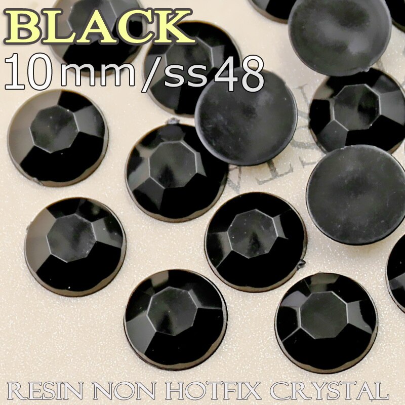 10mm SS48 150 stks/partij Mix Kleuren Grote Kristallen Hars steentjes Acryl Niet Hotfix Platte achterkant glitters voor DIY sieraden stenen: Black