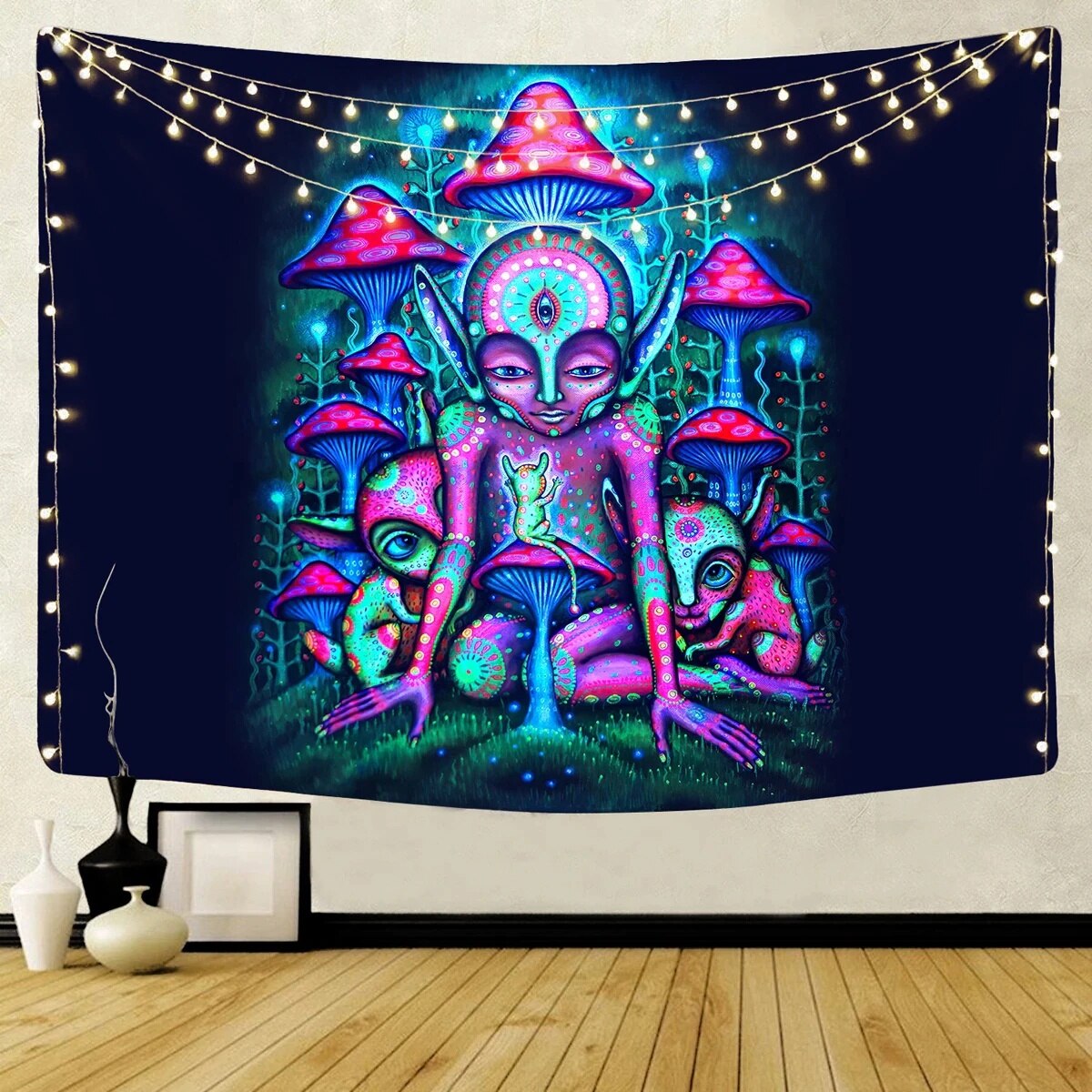 3d Print Trippy Paddestoel Tapestry Hippipe Kleurrijke Art Muur Opknoping Wandtapijten (95*73Cm/150*100cm/150*130Cm/200*150Cm)