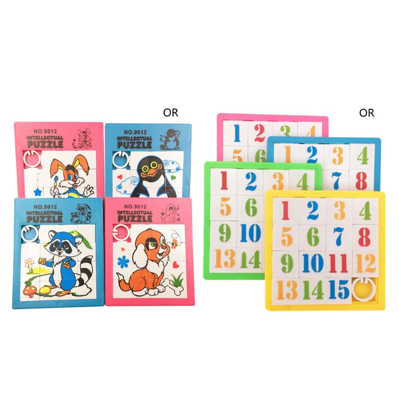 3D Sliding Puzzel Spel Speelgoed Cartoon Dier Numbers Kids Onderwijs Speelgoed