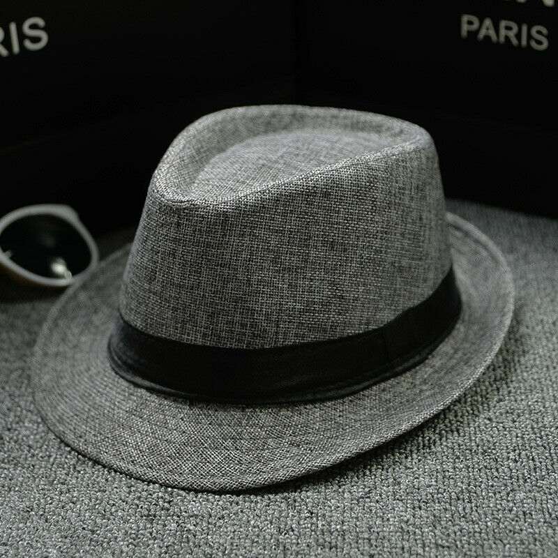 Sombrero Fedora clásico de ala ancha para hombre, gorra clásica de estilo clásico con visera ancha, Sombrero de Jazz liso para hombre, Sombrero de fieltro con lazo para Otoño e Invierno