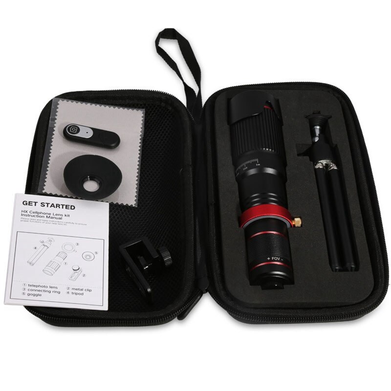 36X Telephoto Phone Lens with Tripod, Suitable for iPhone 12, XS MAX, XS, X, 8, 7, 6, 6Plus Android Smartphones