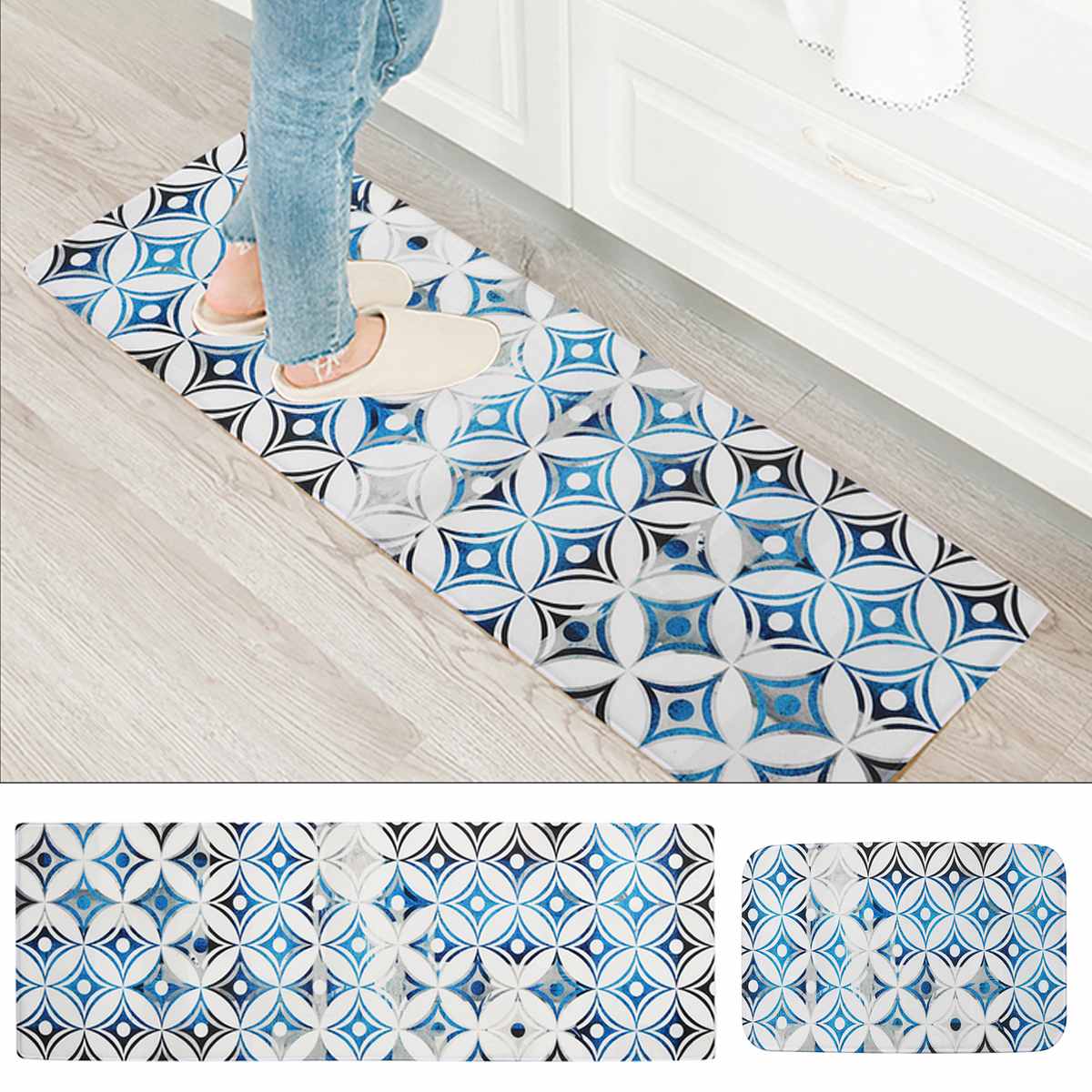 Keuken Tapijten Pvc Lederen Vloermatten Grote Vloer Tapijten Deurmatten Slaapkamer Tatami Waterdicht Oilproof Keuken Tapijten: B / 45x75cm