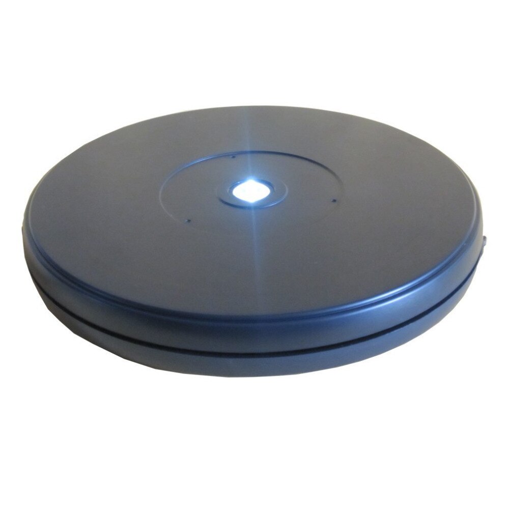 110V 10 Inches Black Led Light electric Rotating Turntable Display Stand (1pc Super Brightness White Led in the Middle Light Up)