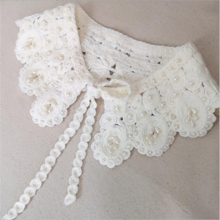 Woolen Thread Beads Sen-line Lace Collar Doll Collar Adult Big Boy applique Finished Collar Shawl