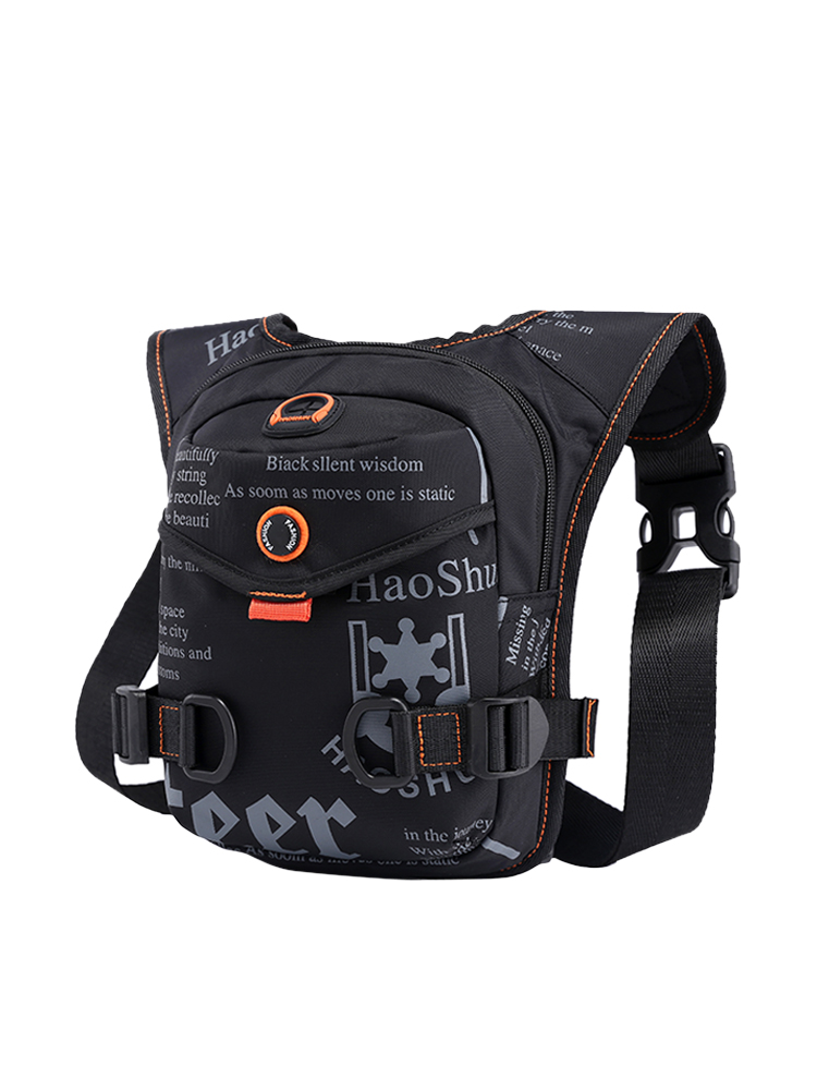 Bolso de pierna al aire libre para hombre, riñonera de poliéster de gran dureza para el muslo, multifunción, con cremallera, bandolera para la cintura